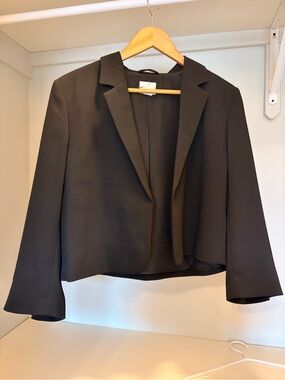 Black Women's Cropped Blazer Jacket